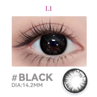 MIDROO คอนแทคเลนส์สี Black คอนแทคเลนส์บิ๊กอายคอนแทก 1คู่14.2mm