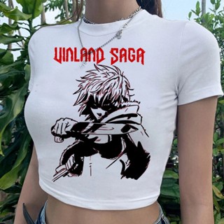 เสื้อครอปท็อป Vinland Saga trashy goth fairycore kawai Kawaii สไตล์สตรีท สําหรับผู้หญิง