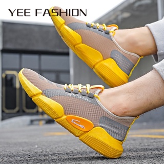 YEE Fashion  รองเท้าผ้าใบผู้ชาย รองเท้าสเก็ตบอร์ดผู้ชาย Low Top รองเท้าผ้าใบสีตัดกัน 2023 NEW 30Z071501  ins Korean Style Unique สไตล์เกาหลี D93D004 37Z230910