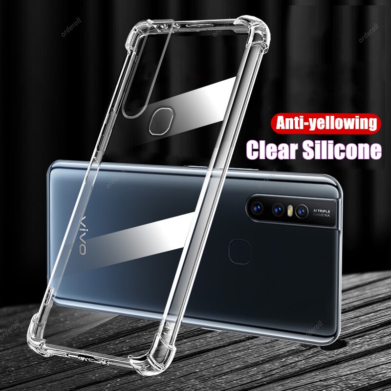 สําหรับ Vivo V15 1819 ยืดหยุ่น ยางนิ่ม คริสตัลใส บาง ป้องกัน เยลลี่ เสริม กันกระแทก มุม เคสใส