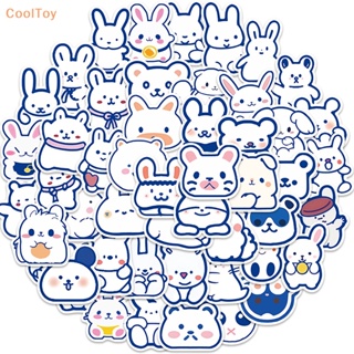 Cooltoy ขายดี สติกเกอร์ ลายการ์ตูนสัตว์น่ารัก สีฟ้า สไตล์มินิมอล สําหรับติดตกแต่งแล็ปท็อป 50 ชิ้น