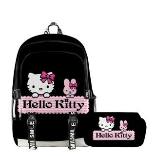 Jason กระเป๋าดินสอ กระเป๋าเป้สะพายหลัง พิมพ์ลาย Hello Kitty ความจุขนาดใหญ่ อเนกประสงค์ สําหรับผู้หญิง และผู้ชาย