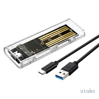 Utakee กล่องฮาร์ดไดรฟ์ แบบใส M 2 รองรับความจุ 2TB USB3 2 TypeC