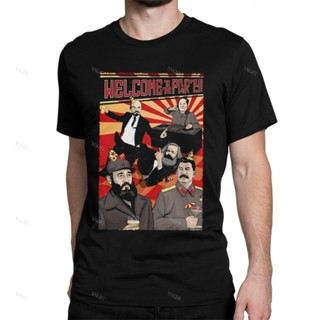 [COD]ดูดีนี่ ราคาระเบิดใหม่ เสื้อยืดลําลอง แขนสั้น พิมพ์ลาย Karl Marx Lenin Stalin สําหรับผู้ชาย A1S-3XLS-5XL