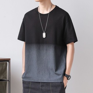เสื้อยืด ผ้าเรยอน แต่งไล่โทนสี สําหรับผู้ชาย
