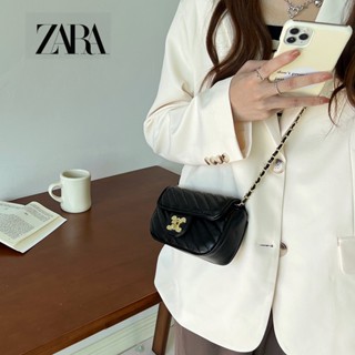 Zara Niche กระเป๋าสะพายไหล่ กระเป๋าเมสเซนเจอร์ ทรงสี่เหลี่ยม ขนาดเล็ก ประดับไข่มุก สําหรับผู้หญิง