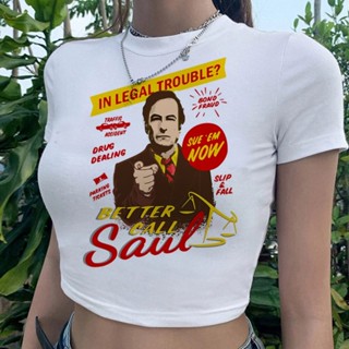 Better Call Saul aesthetic yk2 เสื้อครอปท็อป สไตล์แฟรี่ ฮาราจูกุ สําหรับเด็กผู้หญิง y2k