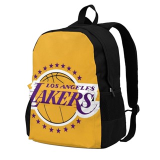 La Lakers กระเป๋าเป้สะพายหลัง กระเป๋านักเรียน กระเป๋าแล็ปท็อป ลําลอง จุของได้เยอะ เหมาะกับการพกพาเดินทาง เล่นกีฬา กลางแจ้ง