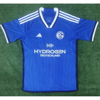 เสื้อกีฬาแขนสั้น ลายทีมชาติฟุตบอล Schalke 04 2023-24 ชุดเหย้า