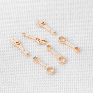 คีมประแจ ชุบทอง 14K ขนาดเล็ก อุปกรณ์เสริม สําหรับทําเครื่องประดับ diy 10 ชิ้น