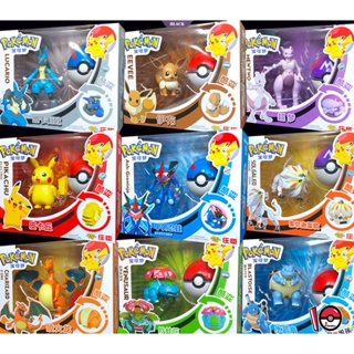 ของแท้ โมเดลฟิกเกอร์ Pokemon Poke Ball Pikachu Charizard Greninja Squirtle Pocket Monster Variant Pokémon Elf ของเล่นสําหรับเด็ก [BL]