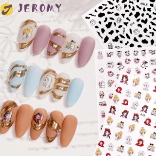 Jeromy สติกเกอร์ ลายวัวน่ารัก 3D มีกาวในตัว สําหรับติดตกแต่งเล็บ