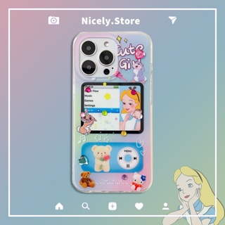 เคสโทรศัพท์มือถือ กันกระแทก กันสิ่งสกปรก ลาย Alice in Wonderland MP3 น่ารัก DIY สําหรับ iPhone 14 13 12 Pro Max 11