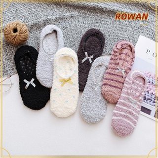 Rowans ถุงเท้า พื้นเรือ ระบายอากาศ กันลื่น สีพื้น 1 คู่