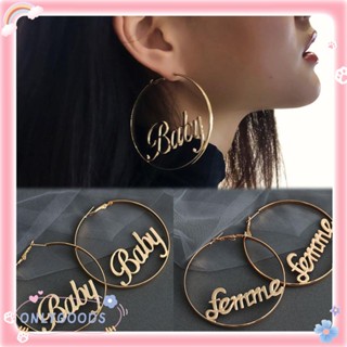 ONLY Party Gift Dangle Gold Hip-hop Jewelry Round Hoop Earrings