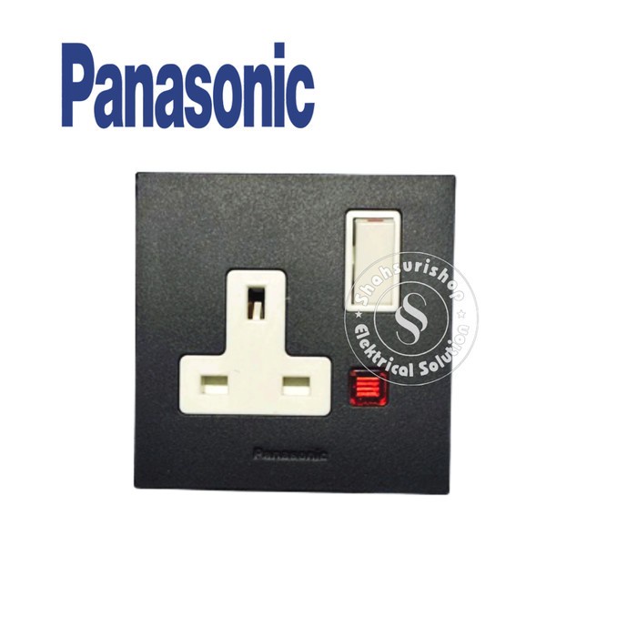 Panasonic AC Socket WBSJ1214B 3P STYLE SERIES ไฟแสดงสถานะสีดํา
