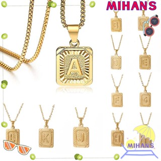 Mih สร้อยคอโซ่ จี้ตัวอักษร สีทอง 14K สไตล์ฮิปฮอป หรูหรา เครื่องประดับ สําหรับผู้ชาย ของขวัญ ปาร์ตี้