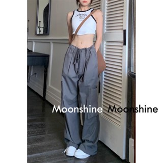 Moon  กางเกงขายาว คาร์โก้ กางเกง เชือกอเมริกันคลาสิค Cargo pants 2023 NEW 072407 Trendy High quality Stylish ทันสมัย A90M04W 36Z230909