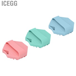 Icegg Silicone Body Scrubber Exfoliating Mild Ergonomic Food Grade Bathing Brush with Hole