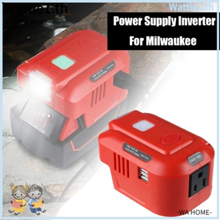 WTTLE อะแดปเตอร์แปลงแบตเตอรี่ พร้อมไฟ LED USB คู่ สําหรับแบตเตอรี่ลิเธียมไอออน Milwaukee 18V