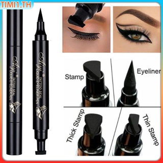 2 In 1 Eyeliner Pen Double Headed Stamp Waterproof Long Lasting Quick Dry For Beginner | เวลา1