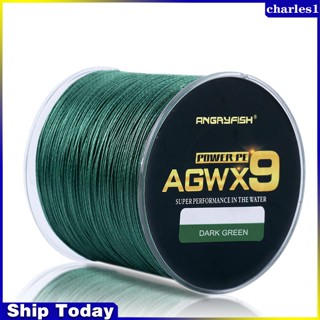 Charles Angryfish Agwx9 สายเบ็ดตกปลา แบบถัก 500 ม. ทนทาน แข็งแรงมาก