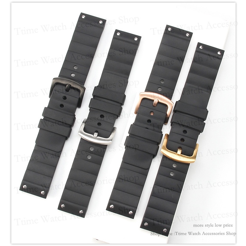 สายนาฬิกาข้อมือ ยางซิลิโคนนิ่ม กันน้ํา สีดํา 23 มม. สําหรับ Cartier Santos 100