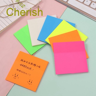 Cherish กระดาษโน้ต แบบใส มีกาวในตัว ขนาด 7.5*7.5 ซม. สําหรับอ่านหนังสือ ห้องเรียน ห้องสมุด โรงเรียน สํานักงาน 50 แผ่น