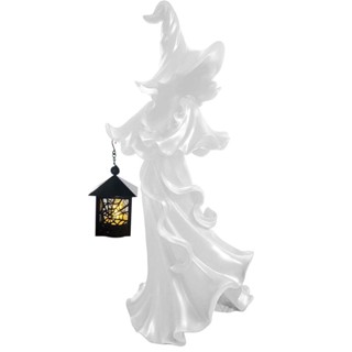 2023 Cracker Barrel Black Resin Witch With LED Lantern Halloween Decor IN HAND!