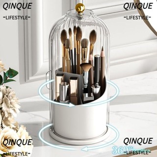 Qinjue ที่วางแปรงแต่งหน้า ลิปสติก 360 องศา° กล่องเก็บอายแชโดว์ แบบหมุนได้