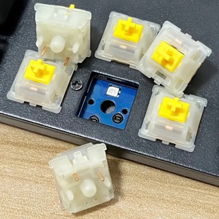 Gateron Milky สวิตช์ไฟแบ็คไลท์ Rgb 5pin สีเหลือง สีแดง สําหรับคีย์บอร์ดเชิงกล All Mx Hotswap DIY