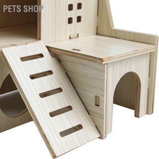 Pets Shop บ้านหนูแฮมสเตอร์ไม้ของเล่นบ้านหนูแฮมสเตอร์กัดทนสำหรับอุปกรณ์หนูแฮมสเตอร์