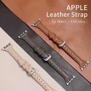 สายนาฬิกาข้อมือหนัง แบบบาง สําหรับ iWatch Band 44 มม. 40 มม. 41 มม. 45 มม. 38 มม. 42 มม. 49 มม. 44 45 iWatch Series 8 7 SE 6 5 4 3 2 1