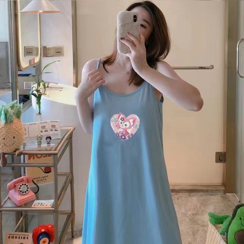 152 SBT ชุดนอนสาวเดี่ยว ผ้านิ่ม ผ้าคอตตอนบาง ไม่ร้อน สกรีนภาพสีน่ารักๆ มีขนาด M-2XL  สินค้าพร้อมส่งจ