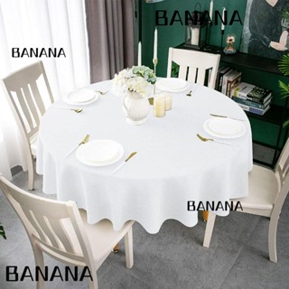 Banana1 ผ้าปูโต๊ะ ทรงกลม กันน้ํา เส้นผ่าศูนย์กลาง 60 นิ้ว สีขาว ทนทาน