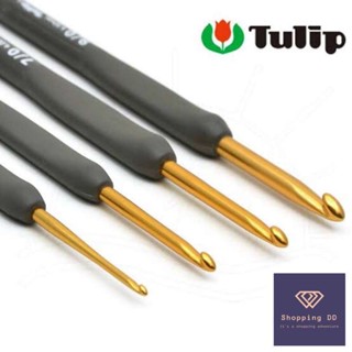 Tulip เข็มโครเชต์  Etimo gold ด้ามเทา เข็มถักโครเช เข็มถัก