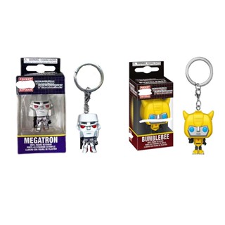 พวงกุญแจ จี้ตุ๊กตาฟิกเกอร์ Funko POP Transformers Megatron Bumblebee ของเล่นสําหรับเด็ก