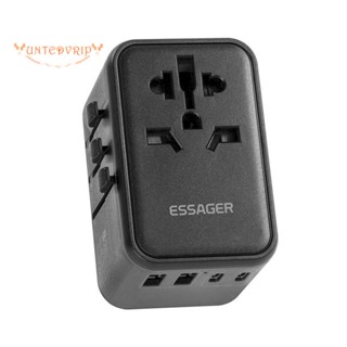 Essager ที่ชาร์จ USB Type C 65W หลายพอร์ต สําหรับปลั๊กชาร์จ 1 ชิ้น