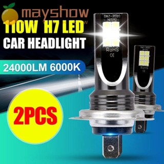 Mayshow หลอดไฟตัดหมอก LED 110W IP68 12V 24V 6000K 24000LM สําหรับรถยนต์ 2 ชิ้น ต่อชุด