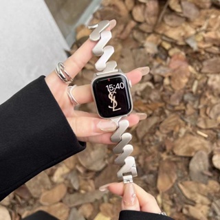 สายนาฬิกาข้อมือสเตนเลส ลายดาว หรูหรา สําหรับ Apple Watch Band 8 7 6 3 5 se iWatch Series Ultra 40 มม. 41 มม. 44 มม. 45 มม. 42 มม. 49 มม.