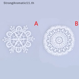 Strongaromatic แผ่นรองจาน ขนาดเล็ก สีขาว สําหรับตกแต่งบ้านตุ๊กตา เฟอร์นิเจอร์ 1:12