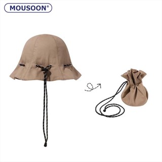 MOUSOON กระเป๋า Messenger ผู้หญิงญี่ปุ่นหมวกกันแดด Drawstring ใส่กลับได้สวมหมวกชาวประมงเก็บหมวกอ่างล้างหน้า