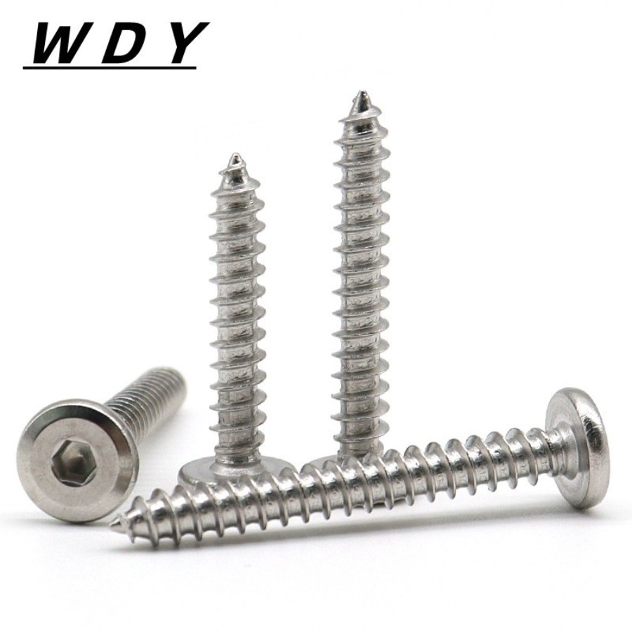 [จัดส่งด่วน 1] M4/M5/M6/M8/M10 สกรู เกลียวปล่อย  หัวจมแบน หัวกลมแบน งานเฟอร์ฯ สแตนเลส 304 เกลียวมิล หยาบ / Round Flat Hex Tapping Screw SUS304 ราคา ถูกที่สุด ดีลบีเคเค แกลเลอรีภาพที่ 4