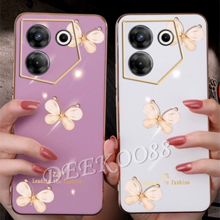 เคสโทรศัพท์มือถือ ลายผีเสื้อน่ารัก 3D สําหรับ Tecno Camon 20 Pro Premier Spark Go 2023 10C 10 Pro POVA 4 4G 5G Camon20Pro