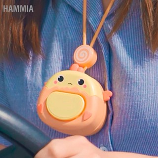 HAMMIA พัดลมแขวนคอพกพา USB ตั้งโต๊ะมินิการ์ตูนแฮนด์ฟรีพัดลมพกพาสำหรับหอพักนักเรียน