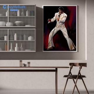 Elvis Presley ชุดงานจิตรกรรมเม็ดบีด ทรงเพชรกลม 5D DIY สําหรับตกแต่งผนัง [CrazyMallueb.th]