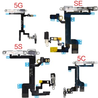 สายเคเบิลริบบิ้นปุ่มกดเปิดปิด คุณภาพสูง พร้อมโลหะ สําหรับ IP 5G 5S 5C SE 1 ชิ้น