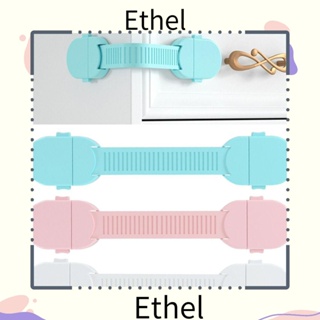 Ethel1 ตัวล็อกประตูลิ้นชัก ตู้ ตู้ ป้องกันหยิก เพื่อความปลอดภัย การออกแบบที่เรียบง่าย ABS ทนทาน หัวเข็มขัดนิรภัย ห้องนอน