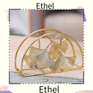 Ethel1 ที่ใส่ผ้าเช็ดปาก เหล็กแปะก๊วย ตั้งโต๊ะ ฟรีที่ใส่ทิชชู่ ตกแต่งห้อง 4.5 X 2.75 นิ้ว ทองยืน ผ้าเช็ดปาก โต๊ะ