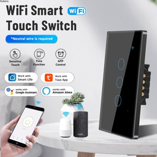 Smart Switch Wifi Tuya Smart Switch Light Touch รีโมทคอนโทรล 100-250v จำเป็นต้องใช้ Alexa Google Aube